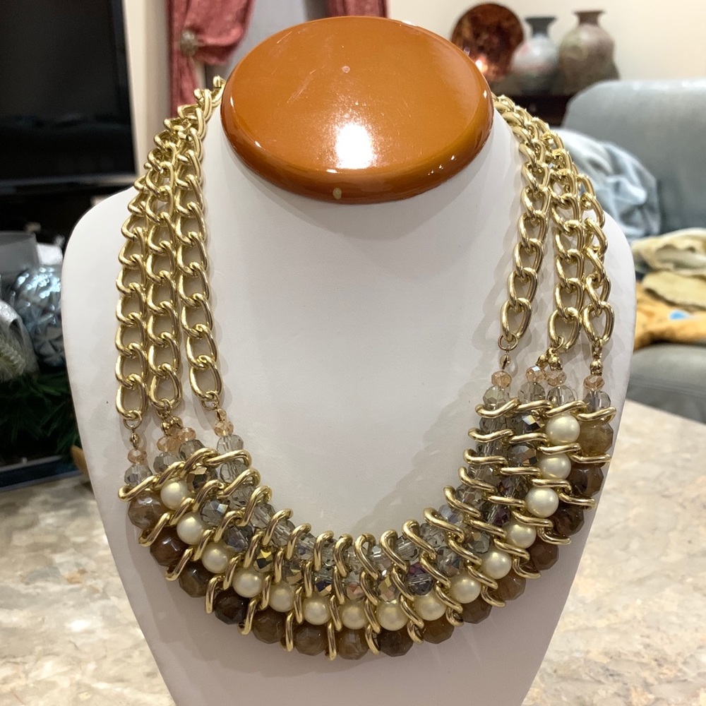 Gold Triple Chain Necklace